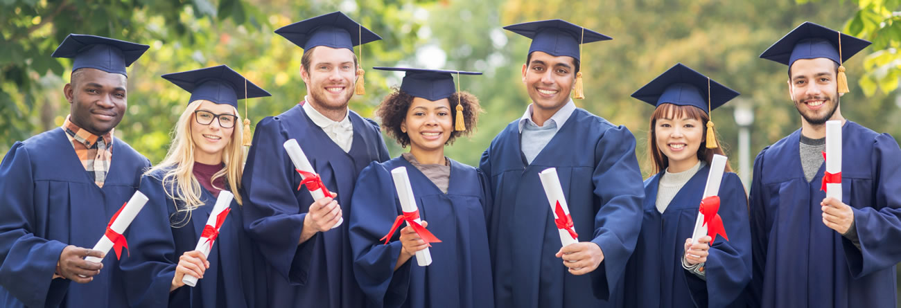 Graduates holding diplomas